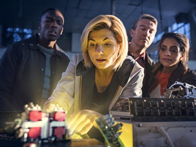 Doctor Who works some magic in the new series while her companions look on. Picture: BBC