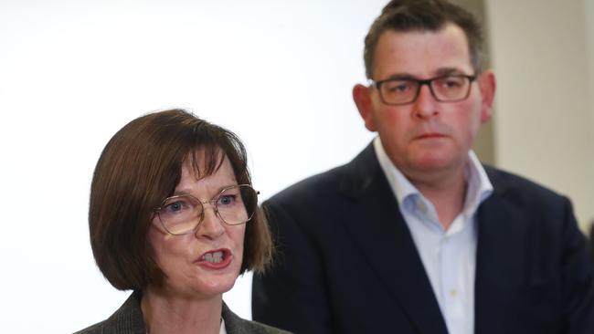 Daniel Andrews with Health Minister Mary-Anne Thomas. Picture: David Crosling