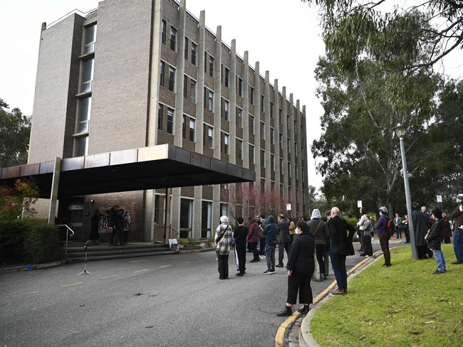 Students rallying at the ANU campus in Canberra to support a fellow scholar who was expelled for making comments on ABC Radio that contravened their codes of conduct. Picture: NewsWire / Martin Ollman