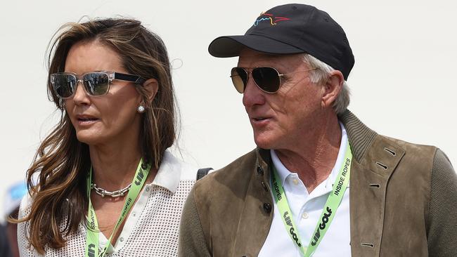 Greg Norman and wife Kirsten Kutner at the LIV Golf Invitational at The Centurion Club in St Albans, England, this month. Picture: Matthew Lewis/Getty