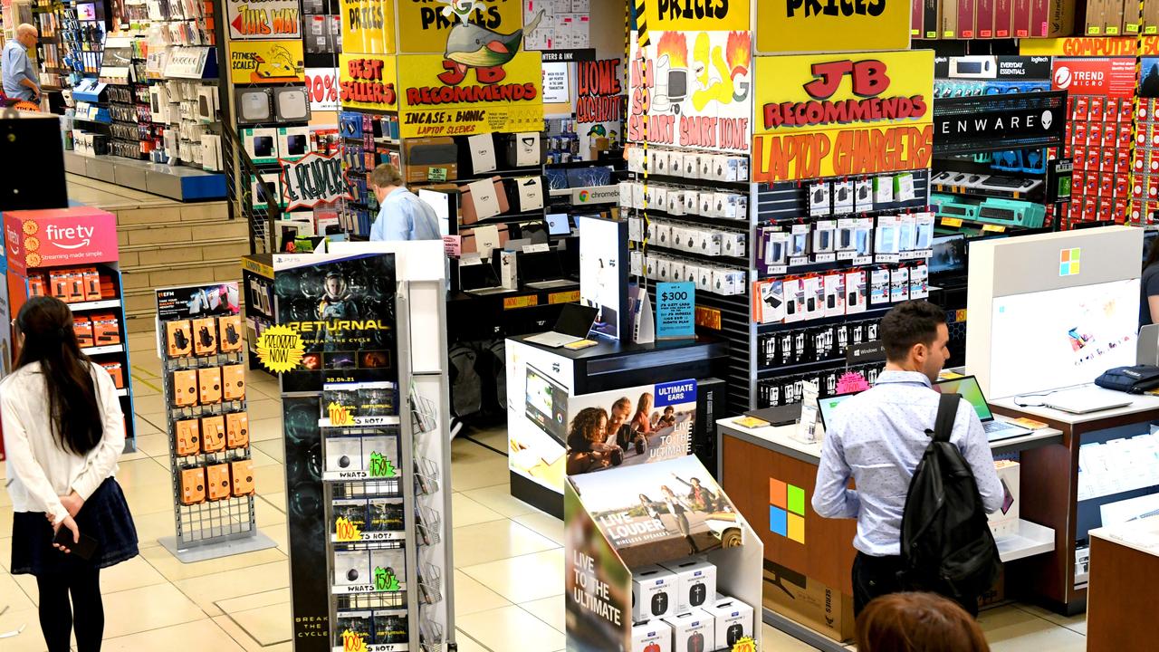 A TikTok claims the JB Hi-Fi store design tricks customers into thinking it’s cheaper. Picture: NCA NewsWire / Jeremy Piper