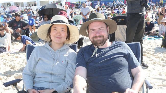 Cameron and Seungyeon Henderson at day three of the Pacific Airshow, 20 August 2023. Picture: Richard Gosling