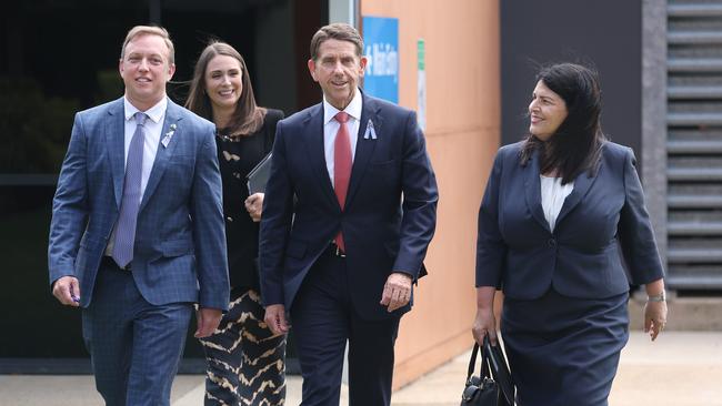 Steven Miles, Meaghan Scanlon, Cameron Dick and Grace Grace at Kedron. Picture: Annette Dew