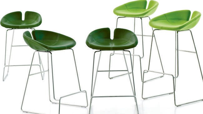 Stools inspired by lily pads.