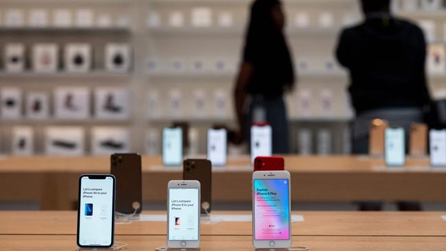 Apple users are being urged to update the software on their devices quickly. Picture: Johannes EISELE / AFP