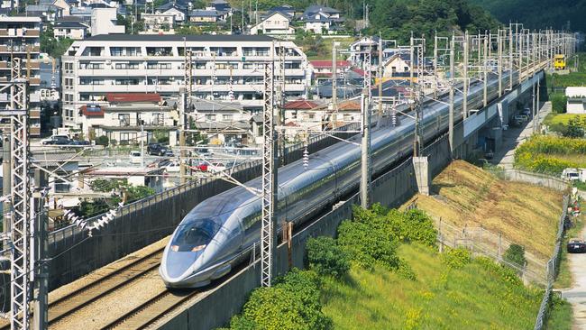 The Shinkansen in Fukuoka.