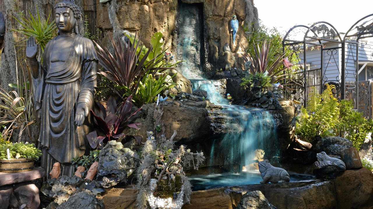 Water features, ornaments and large statues can bring to life a small area in the backyard. Picture: Kevin Farmer