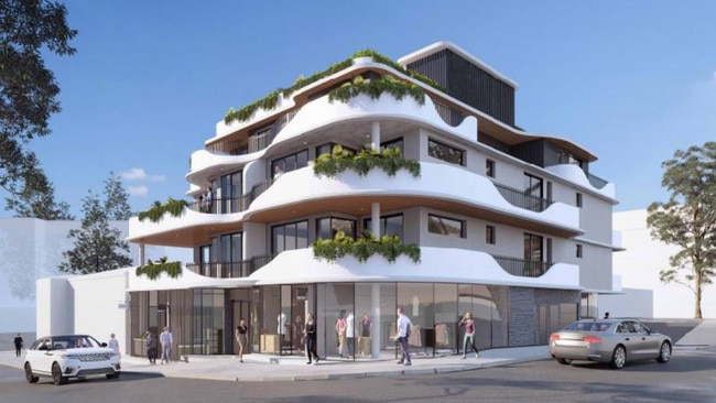 Artist's impression of a four-storey shop-top-housing development at 12 Kurrawyba Ave, Terrigal. Picture: supplied