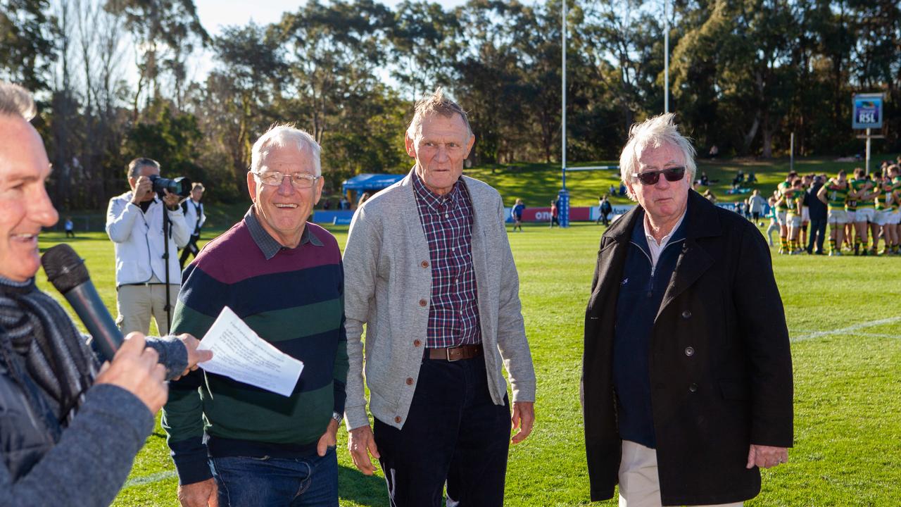 1969 Eastwood players at TG Millner Sportsground in Eastwood, NSW. Saturday 13th July 2019. The club held a “Back to Eastwood Day” with players from the 1969 and 1999 teams present. (AAP IMAGE/Jordan Shields)