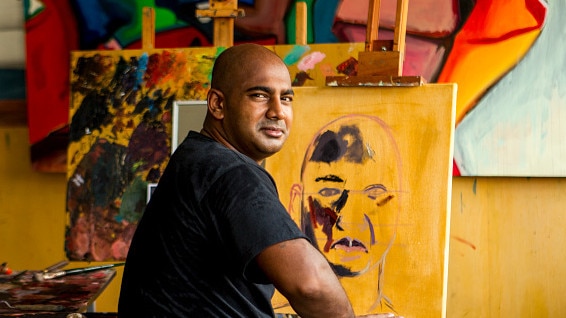 Myuran Sukumaran took inspiration and advice from Quilty as he took up painting while imprisoned in Indonesia. Picture: Jason Childs/Getty Images