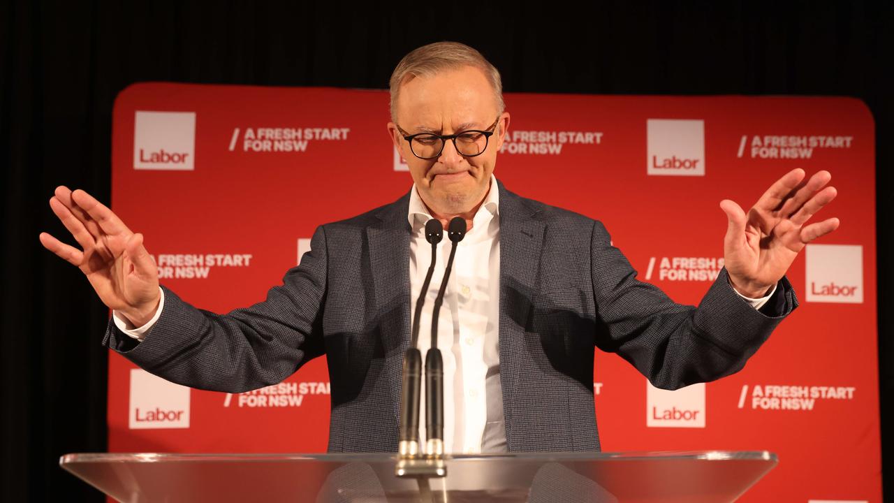 Australian Prime Minister Anthony Albanese introduced Chris Minns as a ‘great’ leader. Picture: NCA NewsWire/ David Swift