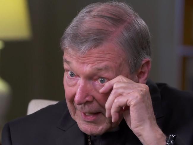 14/04/2020: Cardinal George Pell is exclusively interviewed by Andrew Bolt on Sky News following his exoneration on child sex charges.    CREDIT: Sky News