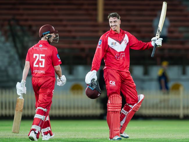 Blake Nikitaras brings up his ton for St George in the decider at North Sydney Oval. Picture: Ian Bird Photography