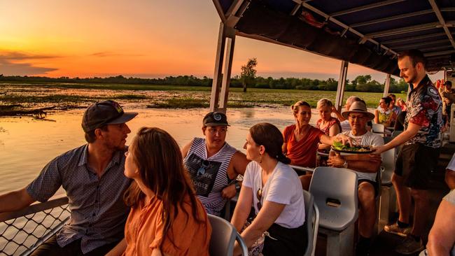 Crocs and canapes on Yellow Water in Kakadu.