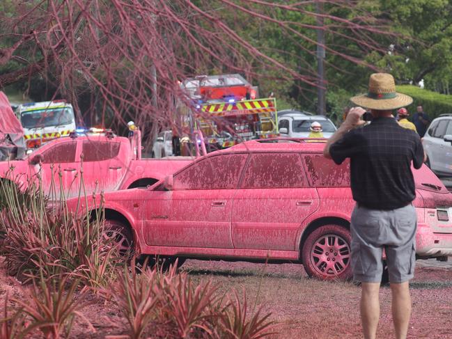 A fire broke out on Kissing Point Rd south turrumurra spreading to Barwon Ave and canon rd .no property damage yet .picture John Grainger