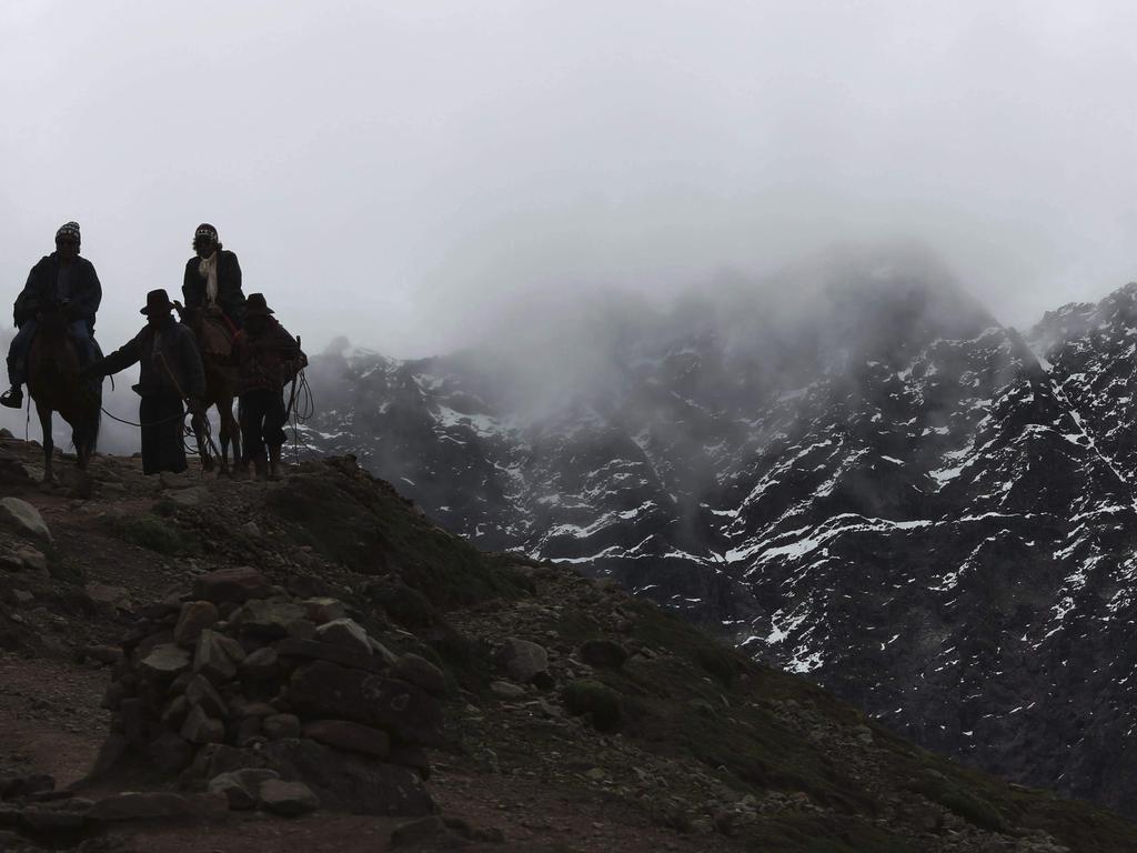 The mountain is attracting up to 1000 tourists each day, providing a much needed jolt to a remote region populated by struggling alpaca farmers. Picture: AP/Martin Mejia