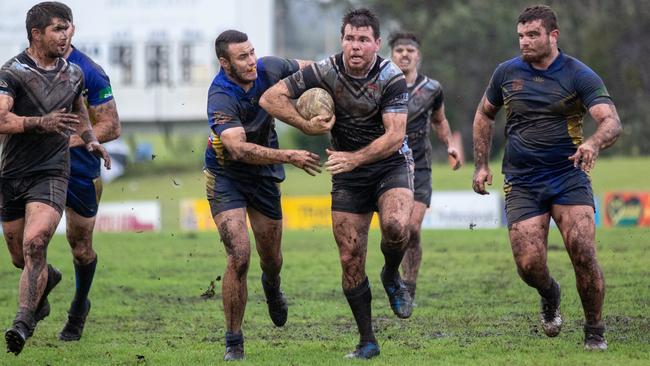 Ballina captain-coach Jamie Lyon in action against Murwillumbah at Kingsford Smith Park, Ballina, in the Northern Rivers Regional Rugby League.