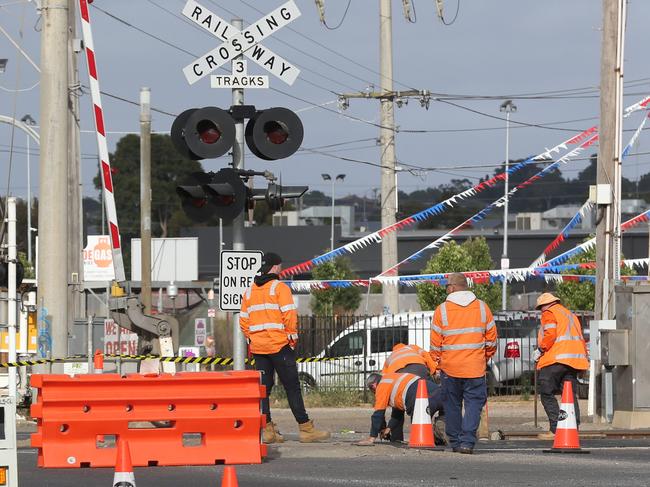 Work on the Separation St/ Duoro St level crossing.  Picture: Mike Dugdale