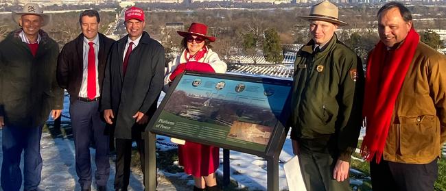 (L-R) Adam Giles, Dan Wade, Garry Korte, Gina Rinehart, and Gerhard Veldsman photographed together in Washington, D.C. ahead of the inauguration of Donald Trump.