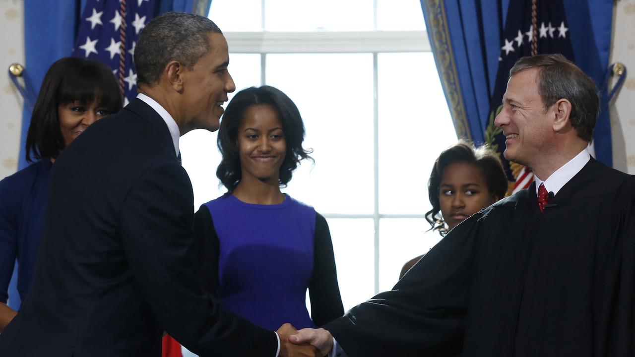 President Barack Obama had to redo his officially swearing in ceremony in 2009 in the Oval Office after he stumbled on a word at the official events the previous day. Picture: AP Photo/Larry Downing, Pool