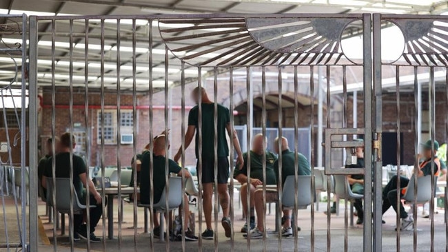 Inmates in a recreational area inside Long Bay Correctional Centre. Picture: Jane Dempster