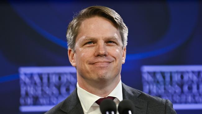 Labor national secretary and election campaign director Paul Erickson gives his campaign director's address to the National Press Club in Canberra. Picture: NewsWire / Martin Ollman