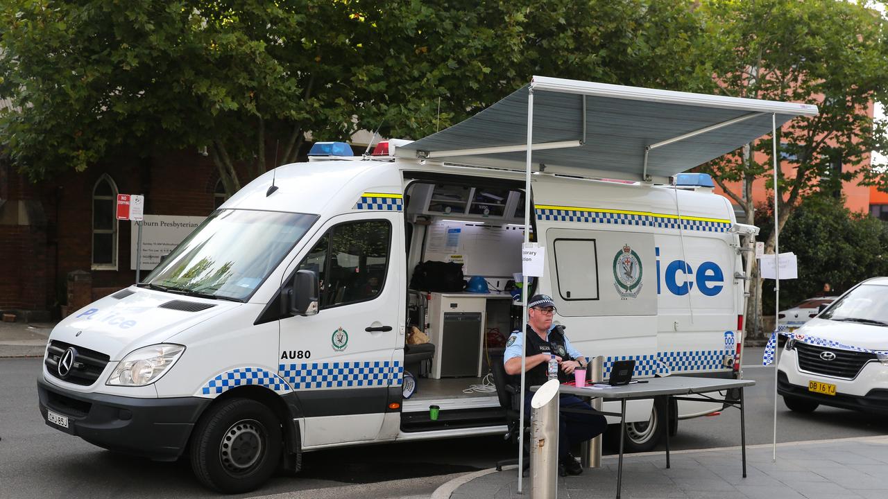 A police officer near the station. Picture: NCA NewsWire/ Gaye Gerard