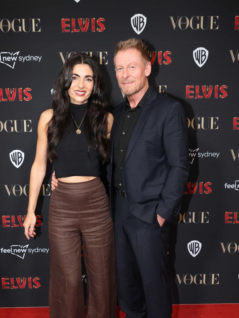 Richard Roxburgh and Silvia Colloca on the red carpet at the Sydney premiere of Elvis, The State Theatre, Sydney CBD. Picture: Damian Shaw