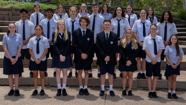 School Captains front and centre in blazers. Talula, Samuel, Corey and Georgina. Surrounded by our student leadership team, comprised of year level representatives, ambassadors and house captains. Picture: MSP Carl