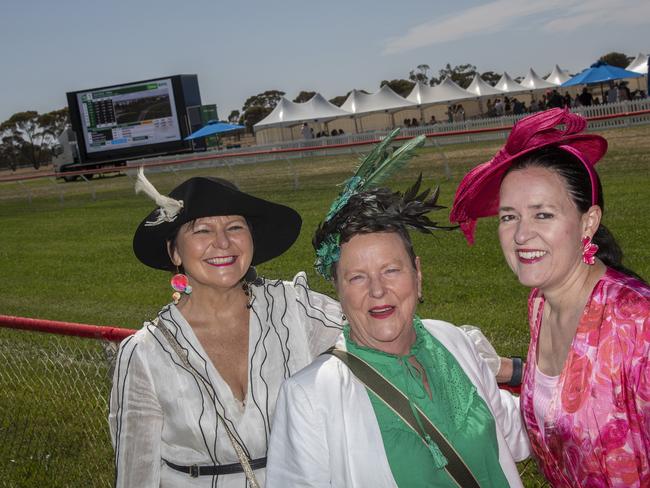 Collette, Judith, and Peta enjoying a day with the girls at the 2024 Manangatang Cup. Picture: Noel Fisher