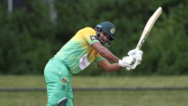 Sri Lankan test skipper Dimuth Karunaratne is a marquee player for Dandenong. Photo: Hamish Blair