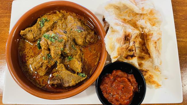 Little Borneo's delicious and flavourful Roti Beef Rendang which features large chunks of beef and a distinctive coconut base. Picture: Supplied