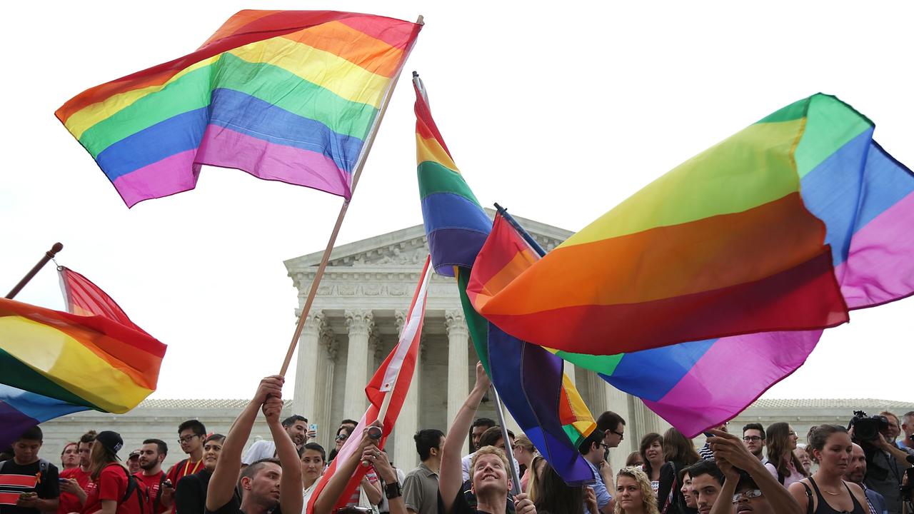 Supporters rejoiced after the US Supreme Court handed down its ruling on same-sex marriage in 2015. Picture: Alex Wong/Getty Images