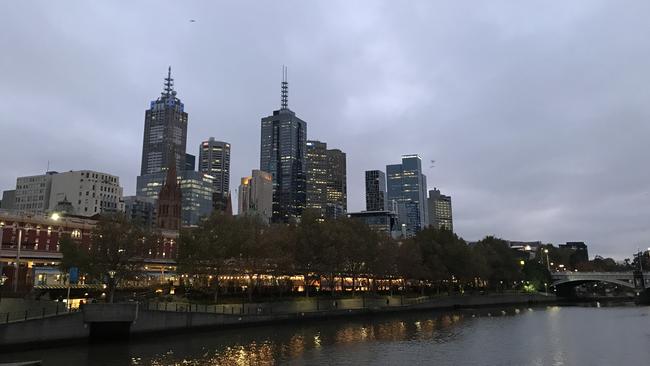 Cloudy skies over Melbourne but none of the fog we saw on Monday. Picture: Supplied