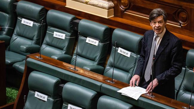 Victorian Minister for Child Protection and Minister for Disability, Ageing and Carers, Luke Donnellan in State Parliament. Picture: NCA NewsWire/Sarah Matray