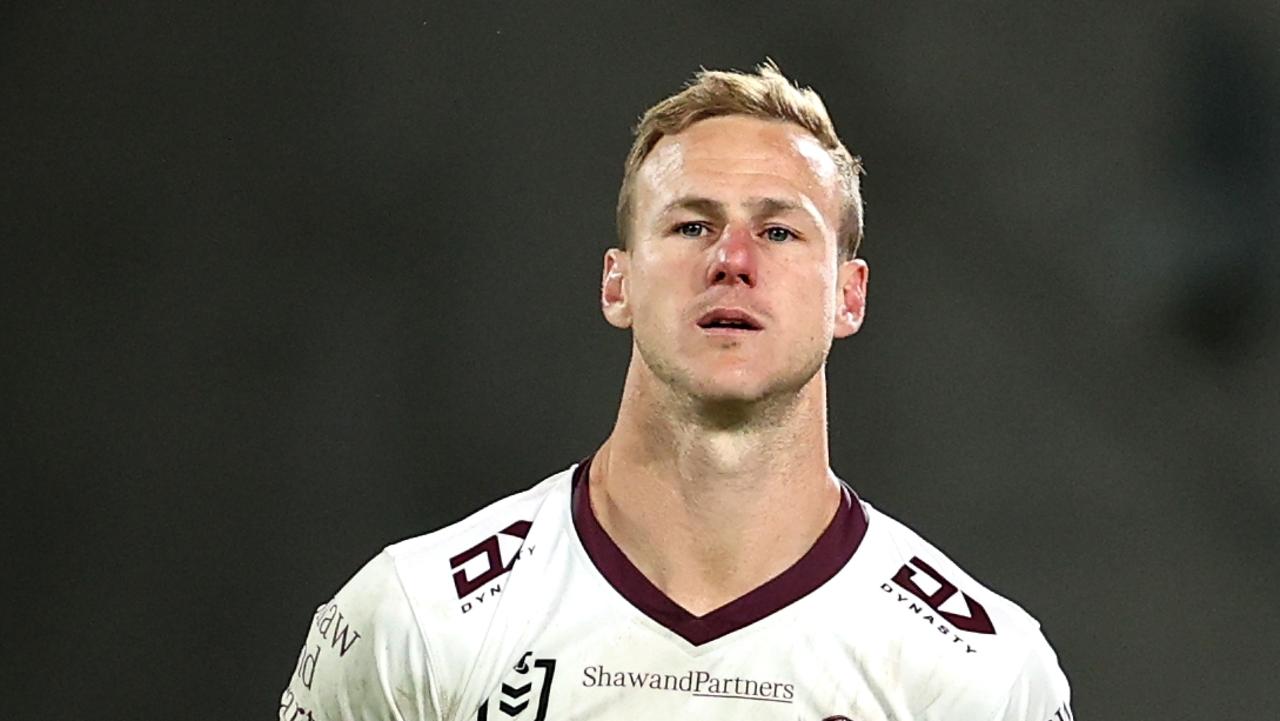 SYDNEY, AUSTRALIA - SEPTEMBER 02: Daly Cherry-Evans of the Sea Eagles reacts at full time during the round 25 NRL match between the Canterbury Bulldogs and the Manly Sea Eagles at Accor Stadium, on September 02, 2022, in Sydney, Australia. (Photo by Brendon Thorne/Getty Images)