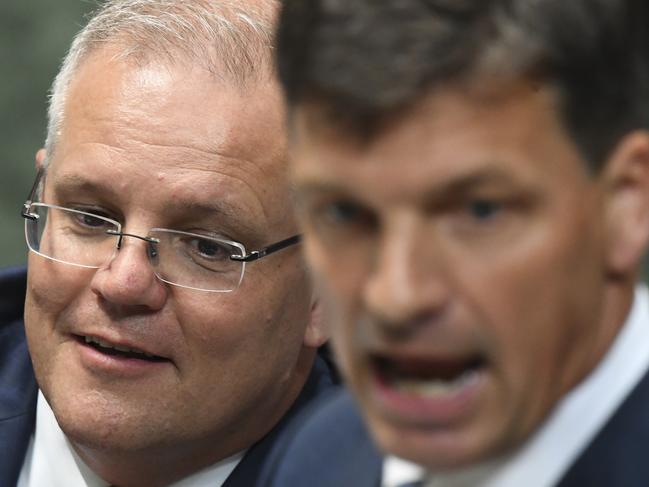 Prime Minister Scott Morrison (left) and Energy Minister Angus Taylor. Picture: AAP