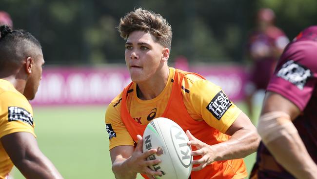 Reece Walsh, Brisbane Broncos training, Red Hills. Photographer: Liam Kidston