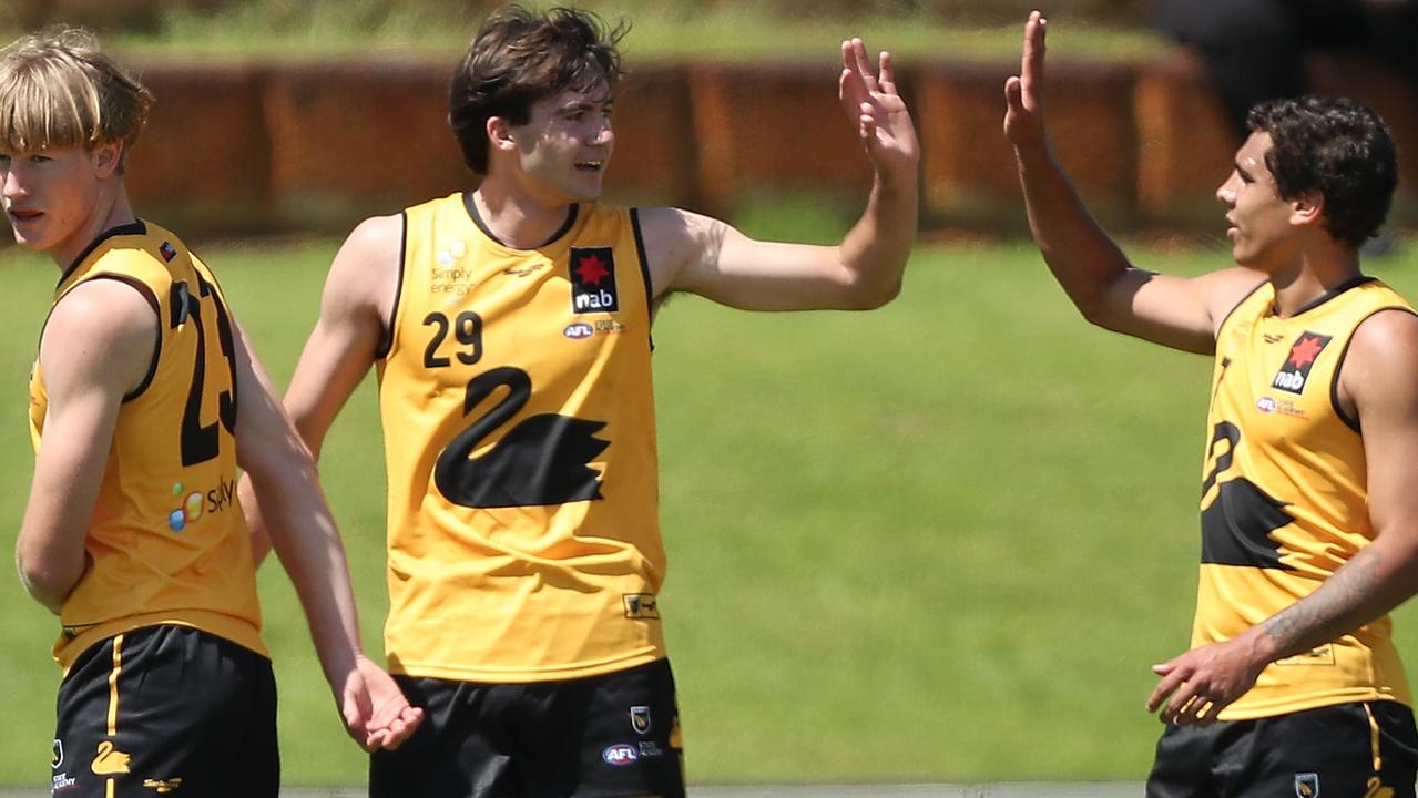 Logan McDonald’s work ethic on the field is similar to Nick Riewoldt. Picture: AFL Photos via Getty Images