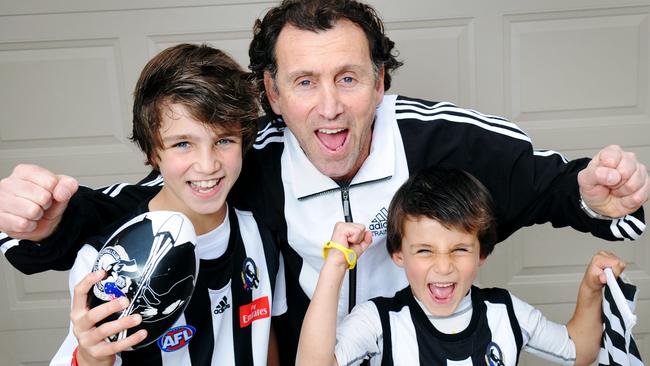 Josh, Peter and Nick Daicos, pictured in 2010. Picture: Tess Follett