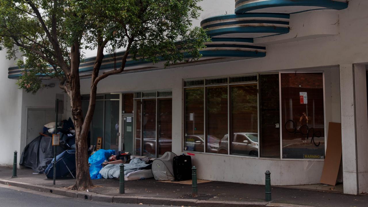 Up to eight people take shelter at the makeshift home every night. Picture: NCA NewsWire/ Nikki Short