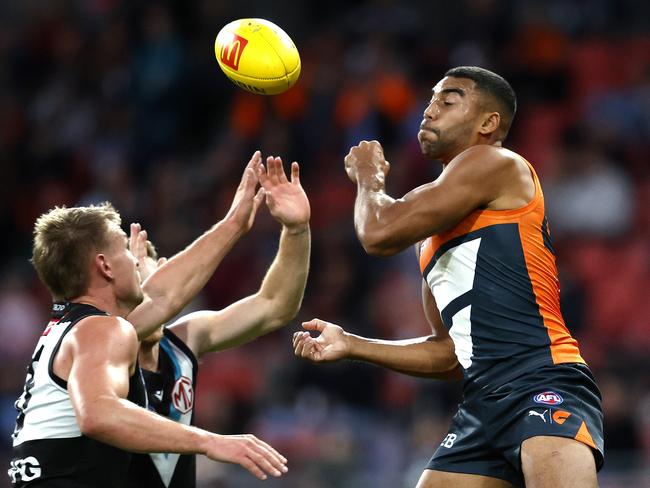 The Giants’ forward line looks more potent with Brown back in the mix. Picture: Phil Hillyard