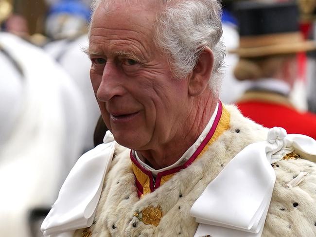 Britain's King Charles III arrives at Westminster Abbey. Picture: Andrew Milligan/AFP