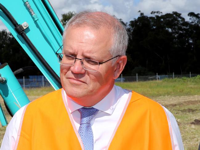 NEWCASTLE, AUSTRALIA - NewsWire Photos - March 4, 2021.  Prime Minister Scott Morrison at the Energy Renaissance building site in Tomago. Picture: NCA NewsWire / Peter Lorimer.