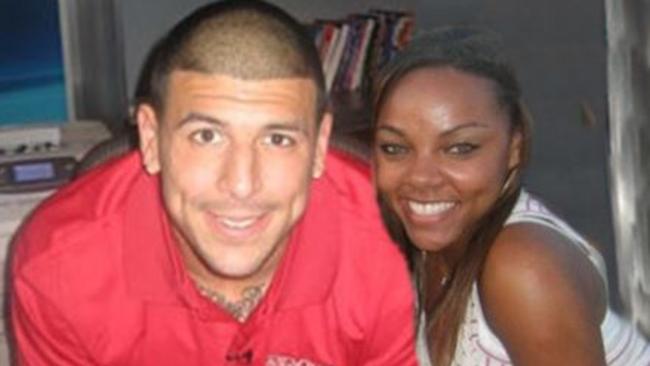 Shayanna Jenkins Hernandez and former fiance Aaron Hernandez. Picture: Facebook