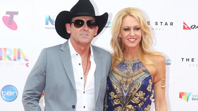 Victorius ... Lee Kernaghan and wife Robyn McKelvie, after winning the Outstanding Achievement Award. Picture: Dylan Robinson