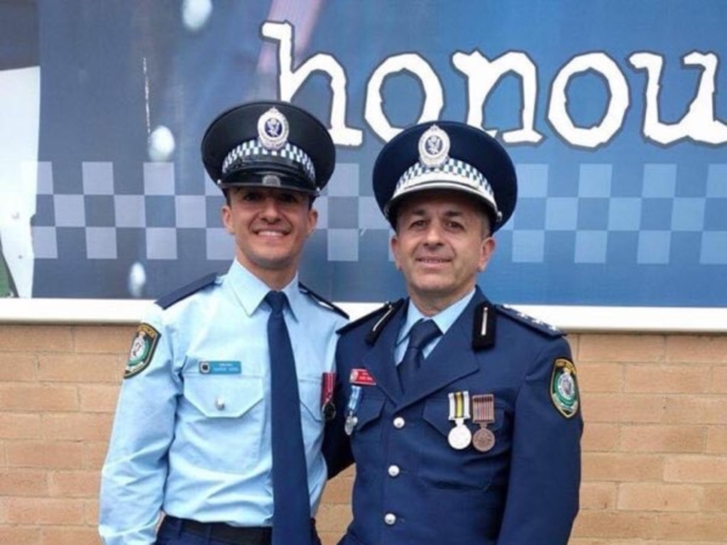 Constable Vidal with his father and fellow officer, Chief Inspector David Vidal.