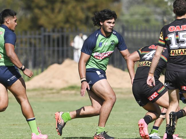 CANBERRA, AUSTRALIA, NewsWire Photos. MARCH 9, 2024: UNE SG Ball Cup - NSWRL Junior Reps Round Six Canberra Raiders vs Penrith Panthers at Raiders Belconnen in Canberra. Picture: NCA NewsWire / Martin Ollman