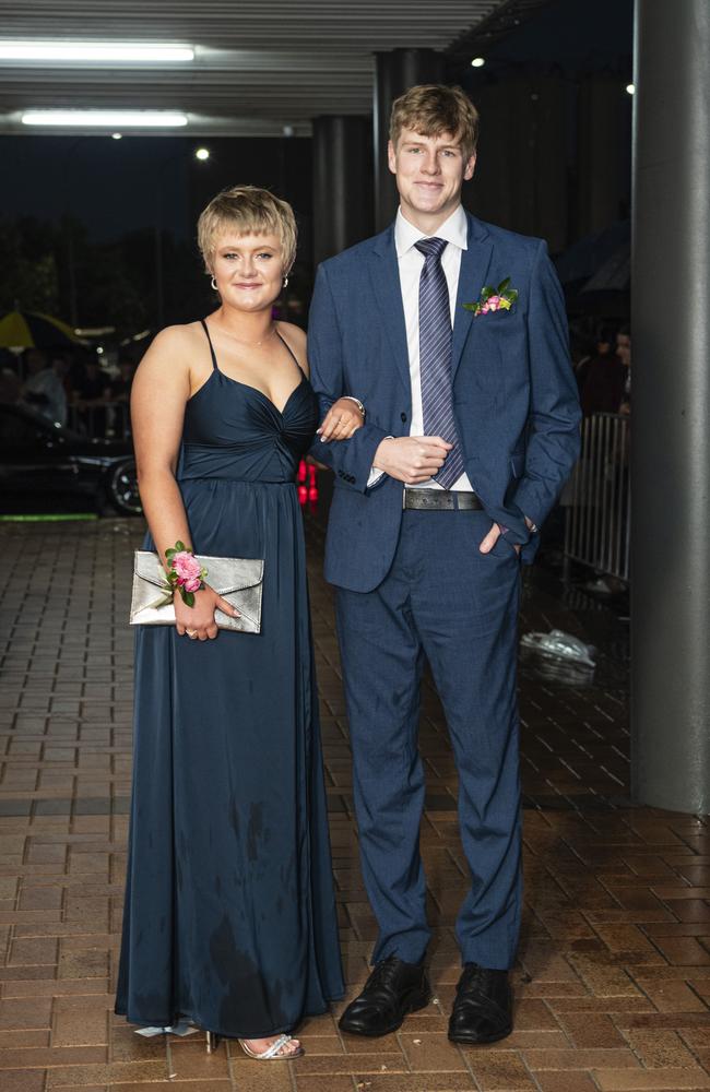 Ruby Newell partners Bertie Mansfield to the Toowoomba Grammar School formal at Rumours International, Wednesday, November 13, 2024. Picture: Kevin Farmer