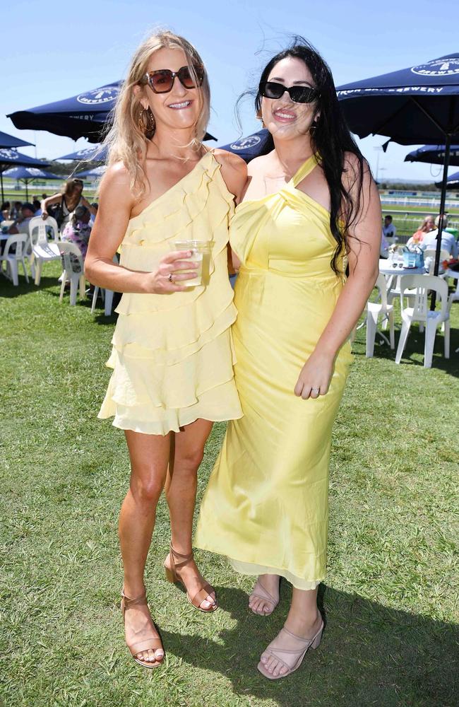 Jess Smith and Alicia Wilkinson out and about at Corbould Park for the Melbourne Cup Race Day in Caloundra. Picture: Patrick Woods.